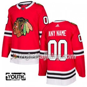 Chicago Blackhawks tröja Customized Röd 2017-2018 Adidas Authentic - NHL Tröjor Barn
